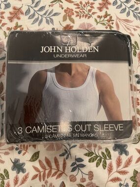John Holden White Ribbed Tank Undershirts - 3 Pack